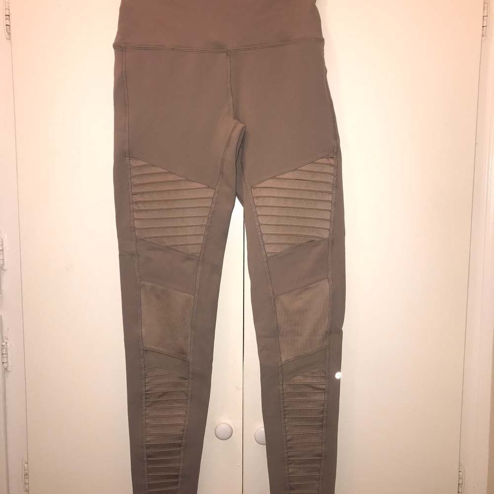 High waist nude moto leggings by Alo Yoga